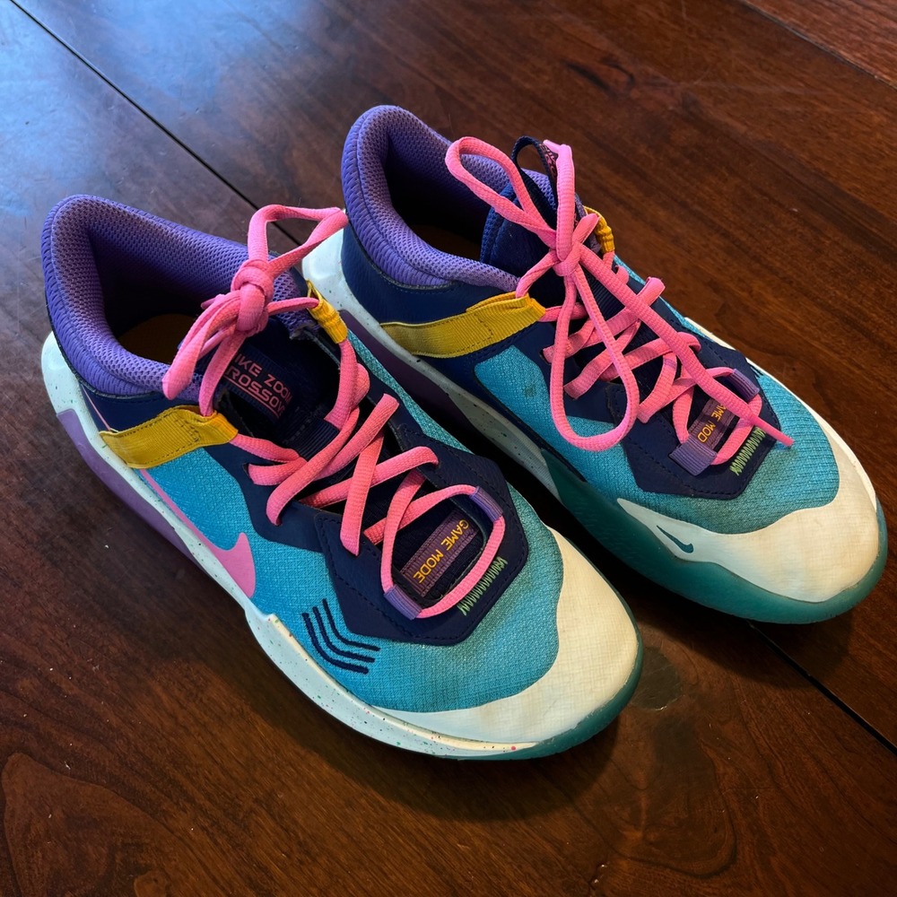 Nike Zoom Crossover Kids Basketball Shoes Blue Purple Pink DC5216-400 4.5Y